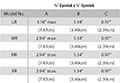 R6000 Series 1/4" Gyrolok x 1/4' Gyrolok Dimensions
