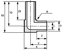 Truelok Mini Weld Fitting Extended Leg Elbow Drawing